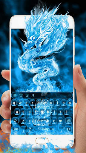 Blue Fiery Dragon Keyboard Theme screenshot 3
