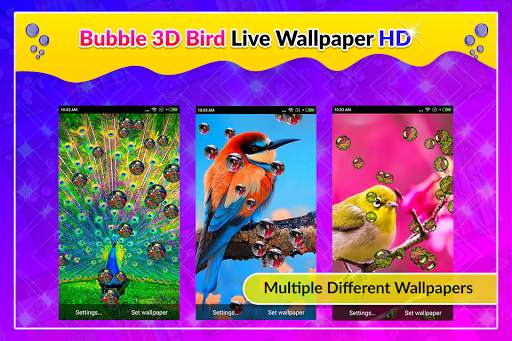 Bubble 3D Bird Live Wallpaper скриншот 5