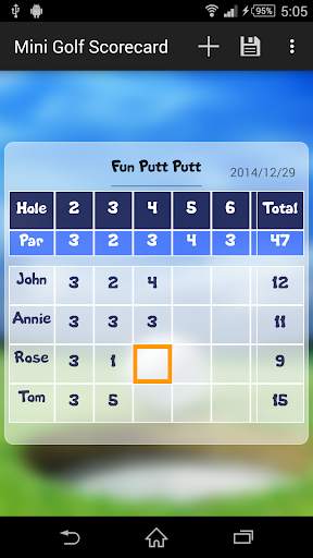 Mini Golf Scorecard स्क्रीनशॉट 2