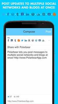 Polarbear: Twitter Facebook WP screenshot 1
