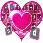 Twinkling Neon Pink Love Keyboard 10001002