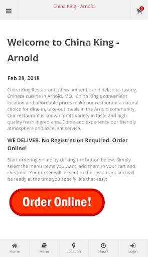 China King Arnold Online Ordering screenshot 1