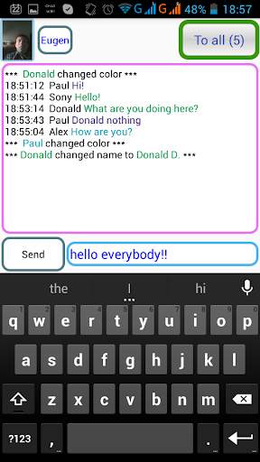 WiFi Chat screenshot 1