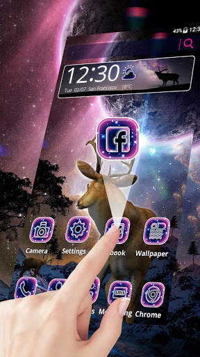 Lonely, Galaxy, Deer Theme & Live Wallpaper screenshot 2