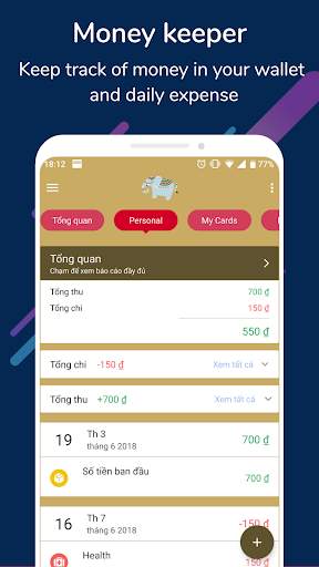 Wallet - Money keeper &  Card holder स्क्रीनशॉट 2