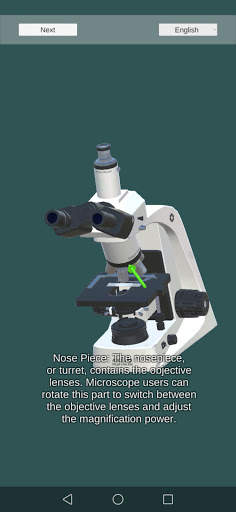 Partes del microscopio en 3D screenshot 2