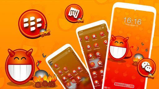 Orange Emoji Launcher Theme screenshot 5