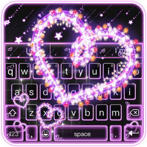 Sparkling Heart Neon Keyboard Theme 1.0.0