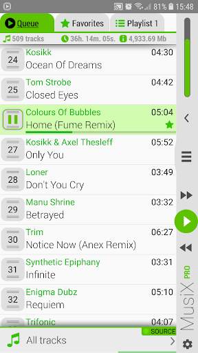 MusiX Material Light Green Skin for music player screenshot 2