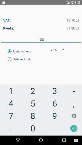 Kalkulator VAT brutto netto screenshot 3