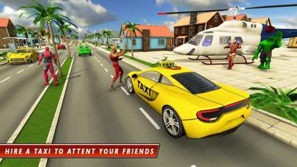 Superhero Taxi Driver Pro Game screenshot 1