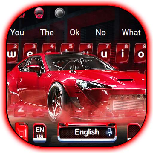 Red Racing Sports Car Keyboard Theme 10001003