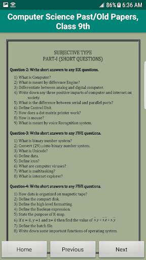 Computer Science Old/Past Papers Class 9th screenshot 4