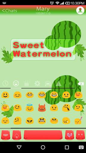 Sweet Watermelon Vitamin Emoji Keyboard Skin screenshot 2