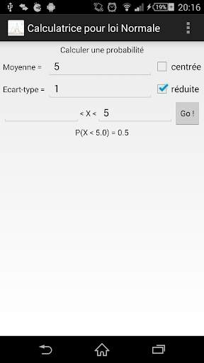 Normal Distribution Calculator screenshot 1
