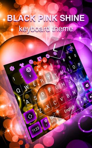 Black Pink Shine Keyboard Theme screenshot 1
