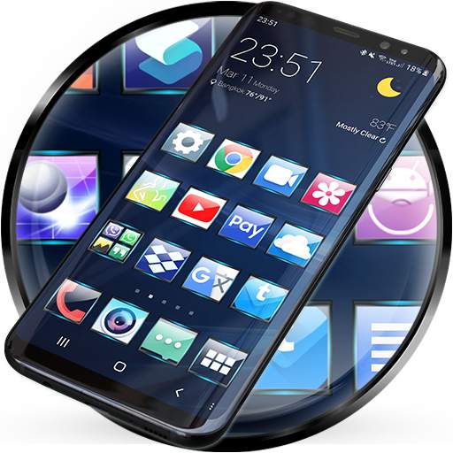 Launcher Theme - Gate Blue Icon Pack Wallpaper 100