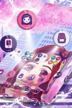 Anime Girl Launcher Theme screenshot 2