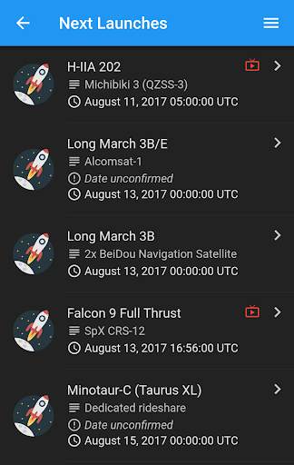 Next Launches screenshot 2