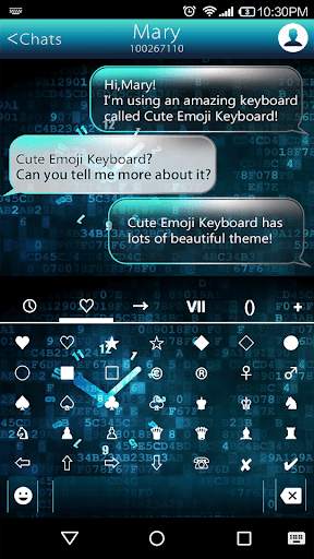 Neon Clock Emoji Keyboard Skin screenshot 3
