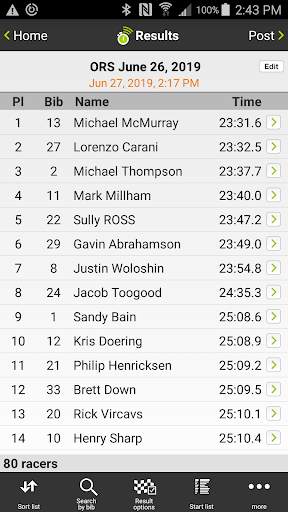 Webscorer Race & Lap Timer screenshot 5