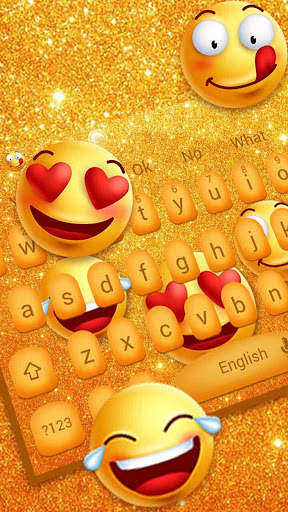 3D Beautiful Cute Glitter Smiley Face keyboard screenshot 3