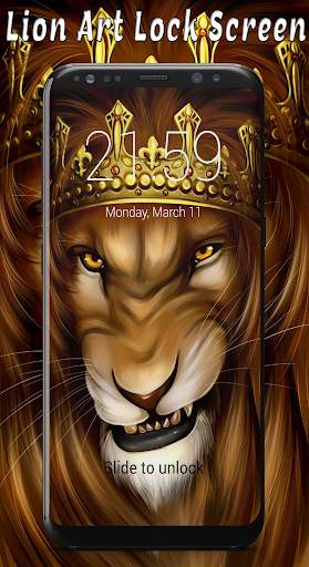 Lion Art Passcode Lock Screen & Wallpapers 🦁 screenshot 1