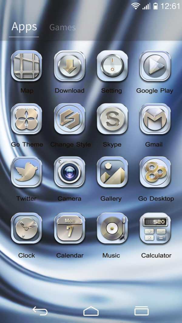 Silver Pure Go Launcher Theme screenshot 2