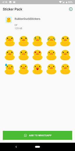 Rubber Duck stickers for WhatsApp WAStickerApps screenshot 1