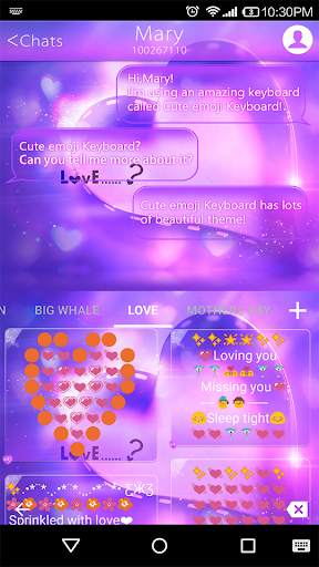 Love Is Emoji Keyboard Theme screenshot 2