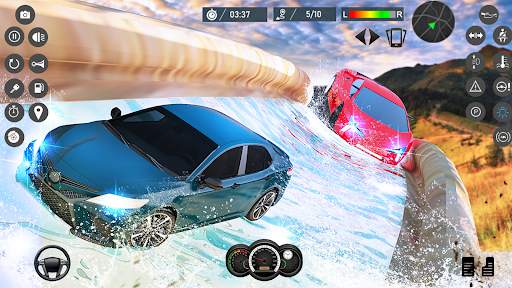 Water Slide Car Race games screenshot 2