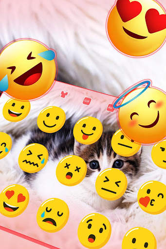 Cute Pink Kitty Keyboard screenshot 3