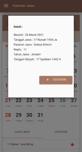 Kalender Jawa Lengkap screenshot 2