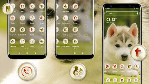 Husky Puppy Launcher Theme screenshot 2
