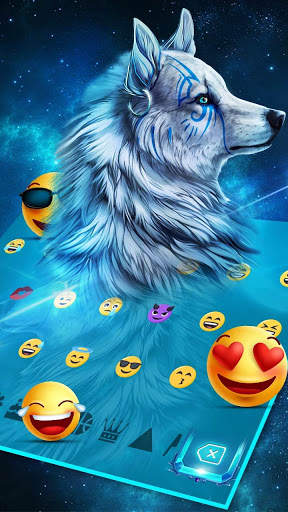 Blue Wolf Keyboard Theme screenshot 1