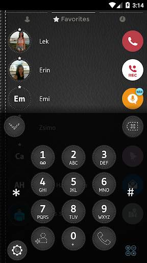 Leather Black Phone Dialer Theme screenshot 2