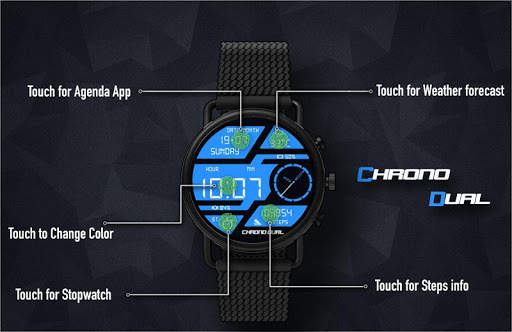Chrono Dual Watch Face & Clock Live Wallpaper screenshot 2