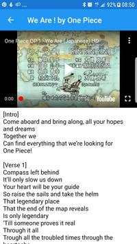 One piece Openning  : all Song & lyrics screenshot 2
