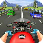 Crazy moto bike rider - heavy traffic bike racing logo