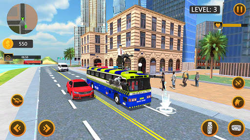 Flying police Bus Public Transport Game 2021 screenshot 3