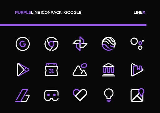 PurpleLine Icon Pack : LineX Purple Edition screenshot 1