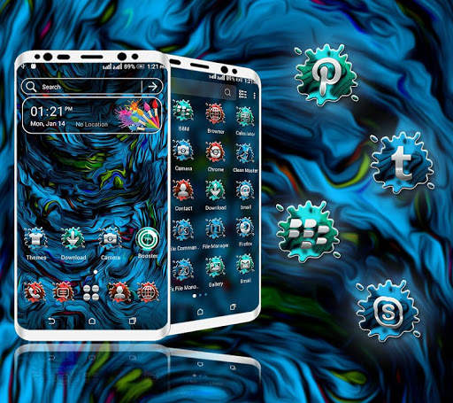 Oil Paint Launcher Theme 1 تصوير الشاشة