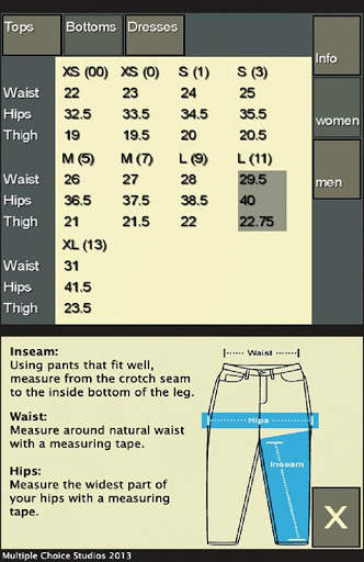 My Size Clothing Lite screenshot 2