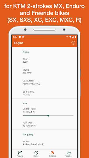 Jetting for KTM Moto MX, Enduro, Freeride Bikes screenshot 3