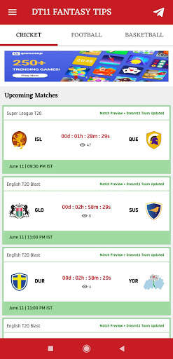 DT11 Prediction - Dream Playing11 Team and Tips скриншот 3