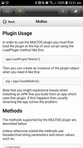 DroidScript - MULTOS Plugin screenshot 2