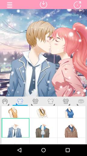 Anime Avatar Maker: Kissing Couple 3 تصوير الشاشة