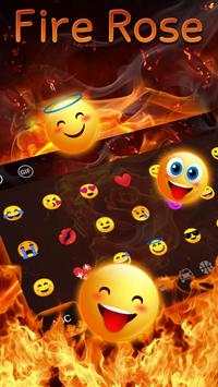 Flaming Fire Rose keyboard Theme screenshot 3