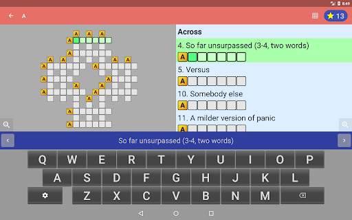 English Crossword puzzle screenshot 13