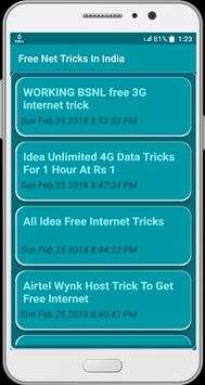 Free Net Tricks In India screenshot 1
